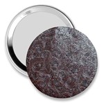 Leather Look & Skins Black And Brown Floral 3  Handbag Mirror