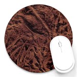 Leather Look & Skins Bark Brown Round Mousepad