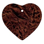 Leather Look & Skins Bark Brown Ornament (Heart)