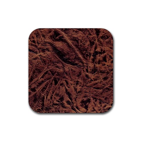 Leather Look & Skins Bark Brown Rubber Coaster (Square) from ArtsNow.com Front