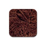 Leather Look & Skins Bark Brown Rubber Square Coaster (4 pack)