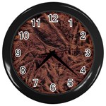 Leather Look & Skins Bark Brown Wall Clock (Black)