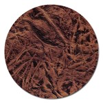 Leather Look & Skins Bark Brown Magnet 5  (Round)