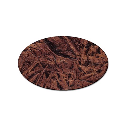 Leather Look & Skins Bark Brown Sticker Oval (10 pack) from ArtsNow.com Front
