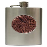 Leather Look & Skins Bark Brown Hip Flask (6 oz)