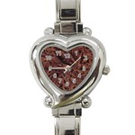Leather Look & Skins Bark Brown Heart Italian Charm Watch