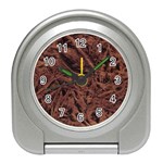 Leather Look & Skins Bark Brown Travel Alarm Clock