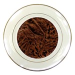 Leather Look & Skins Bark Brown Porcelain Plate