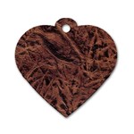 Leather Look & Skins Bark Brown Dog Tag Heart (One Side)