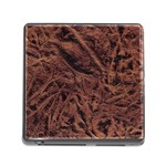 Leather Look & Skins Bark Brown Memory Card Reader with Storage (Square)