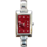 Leather Look & Skins Absolute Red Rectangular Italian Charm Watch