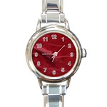 Leather Look & Skins Absolute Red Round Italian Charm Watch