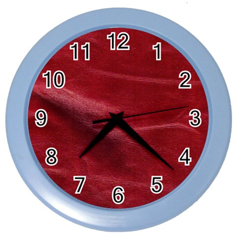 Leather Look & Skins Absolute Red Color Wall Clock from ArtsNow.com Front