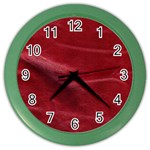 Leather Look & Skins Absolute Red Color Wall Clock