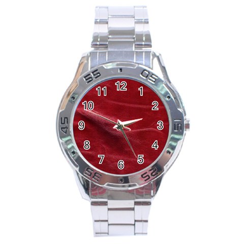 Leather Look & Skins Absolute Red Stainless Steel Analogue Men’s Watch from ArtsNow.com Front