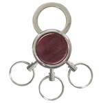 Leather Look & Skins  Cowhide Brown 3-Ring Key Chain