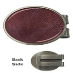 Leather Look & Skins  Cowhide Brown Money Clip (Oval)