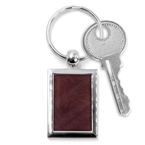Leather Look & Skins  Cowhide Brown Key Chain (Rectangle) from ArtsNow.com Front