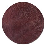 Leather Look & Skins  Cowhide Brown Magnet 5  (Round)