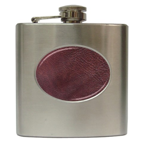 Leather Look & Skins  Cowhide Brown Hip Flask (6 oz) from ArtsNow.com Front