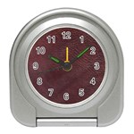 Leather Look & Skins  Cowhide Brown Travel Alarm Clock