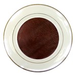 Leather Look & Skins  Cowhide Brown Porcelain Plate
