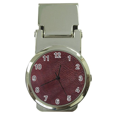 Leather Look & Skins  Cowhide Brown Money Clip Watch from ArtsNow.com Front