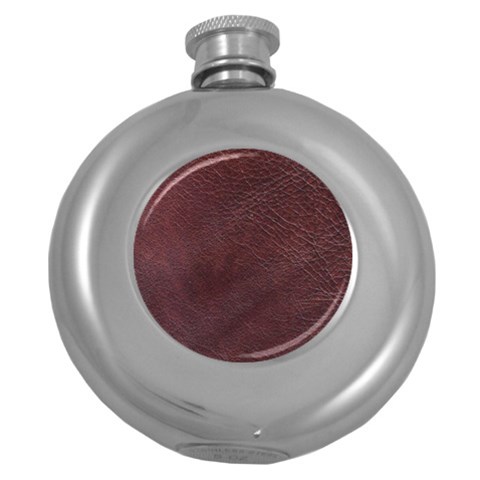 Leather Look & Skins  Cowhide Brown Hip Flask (5 oz) from ArtsNow.com Front