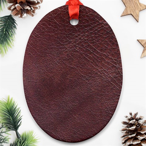 Leather Look & Skins  Cowhide Brown Oval Ornament (Two Sides) from ArtsNow.com Back