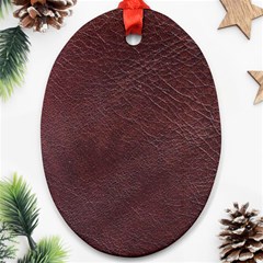 Leather Look & Skins  Cowhide Brown Oval Ornament (Two Sides) from ArtsNow.com Back