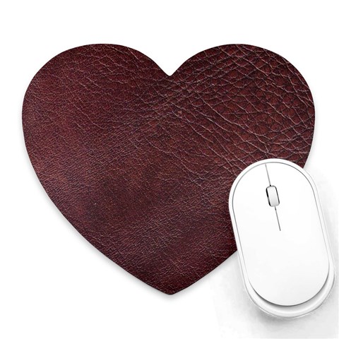 Leather Look & Skins  Cowhide Brown Mousepad (Heart) from ArtsNow.com Front