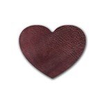 Leather Look & Skins  Cowhide Brown Rubber Coaster (Heart)