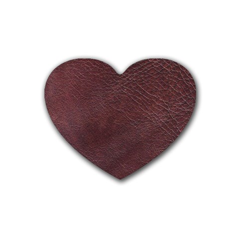 Leather Look & Skins  Cowhide Brown Heart Coaster (4 pack) from ArtsNow.com Front