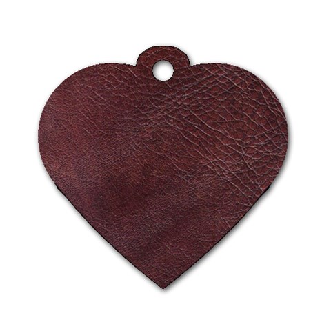 Leather Look & Skins  Cowhide Brown Dog Tag Heart (Two Sides) from ArtsNow.com Front