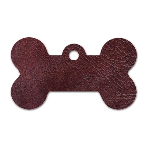 Leather Look & Skins  Cowhide Brown Dog Tag Bone (One Side) from ArtsNow.com Front