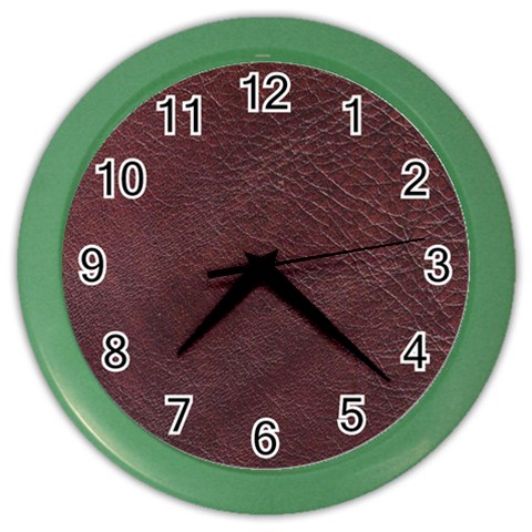 Leather Look & Skins  Cowhide Brown Color Wall Clock from ArtsNow.com Front