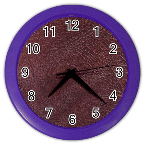 Leather Look & Skins  Cowhide Brown Color Wall Clock from ArtsNow.com Front