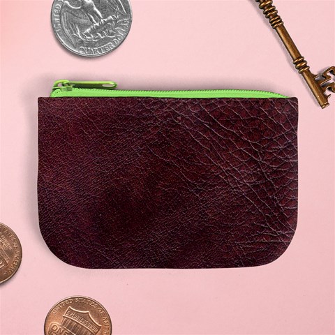 Leather Look & Skins  Cowhide Brown Mini Coin Purse from ArtsNow.com Front