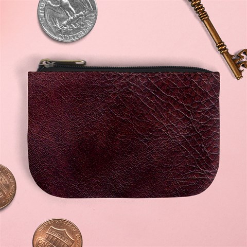 Leather Look & Skins  Cowhide Brown Mini Coin Purse from ArtsNow.com Front