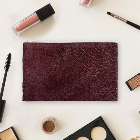 Leather Look & Skins  Cowhide Brown Cosmetic Bag (Medium) from ArtsNow.com Front