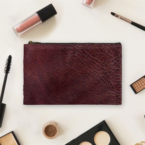 Leather Look & Skins  Cowhide Brown Cosmetic Bag (Medium) from ArtsNow.com Front
