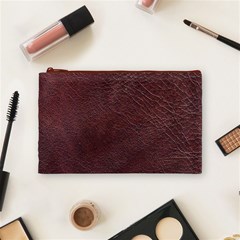 Leather Look & Skins  Cowhide Brown Cosmetic Bag (Medium) from ArtsNow.com Front