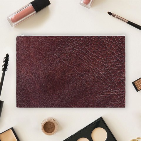 Leather Look & Skins  Cowhide Brown Cosmetic Bag (Large) from ArtsNow.com Front