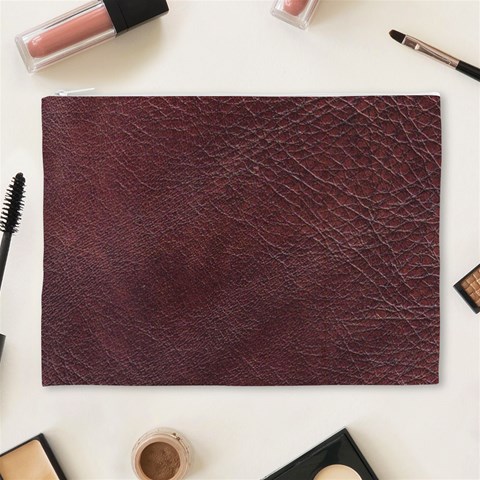 Leather Look & Skins  Cowhide Brown Cosmetic Bag (XL) from ArtsNow.com Front