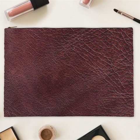 Leather Look & Skins  Cowhide Brown Cosmetic Bag (XXL) from ArtsNow.com Front