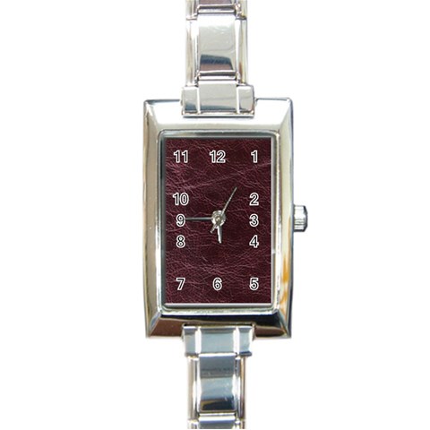 Leather Look & Skins  Capri Cranberry Rectangular Italian Charm Watch from ArtsNow.com Front