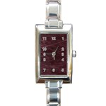 Leather Look & Skins  Capri Cranberry Rectangular Italian Charm Watch