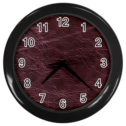 Leather Look & Skins  Capri Cranberry Wall Clock (Black) from ArtsNow.com Front
