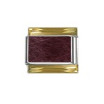 Leather Look & Skins  Capri Cranberry Gold Trim Italian Charm (9mm)