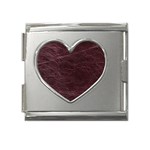 Leather Look & Skins  Capri Cranberry Mega Link Heart Italian Charm (18mm)